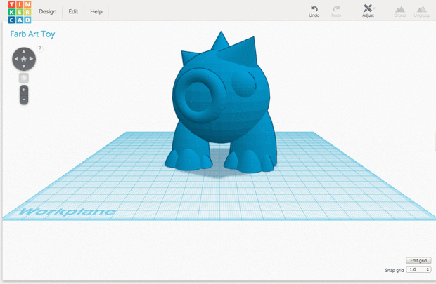 Tinkercad 3D interface